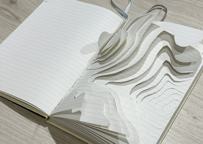 Sculptural paper model inspired by skate ramps by student Anneliese Cook