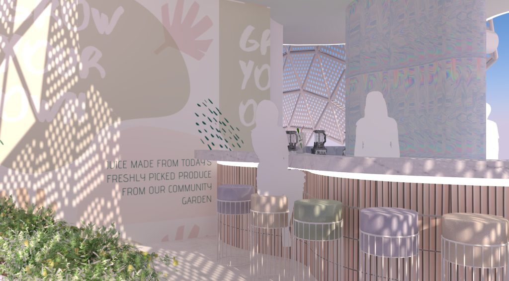 Colour concept render by student Chelsea Ernst, Dulux Colour Awards 2020 finalist