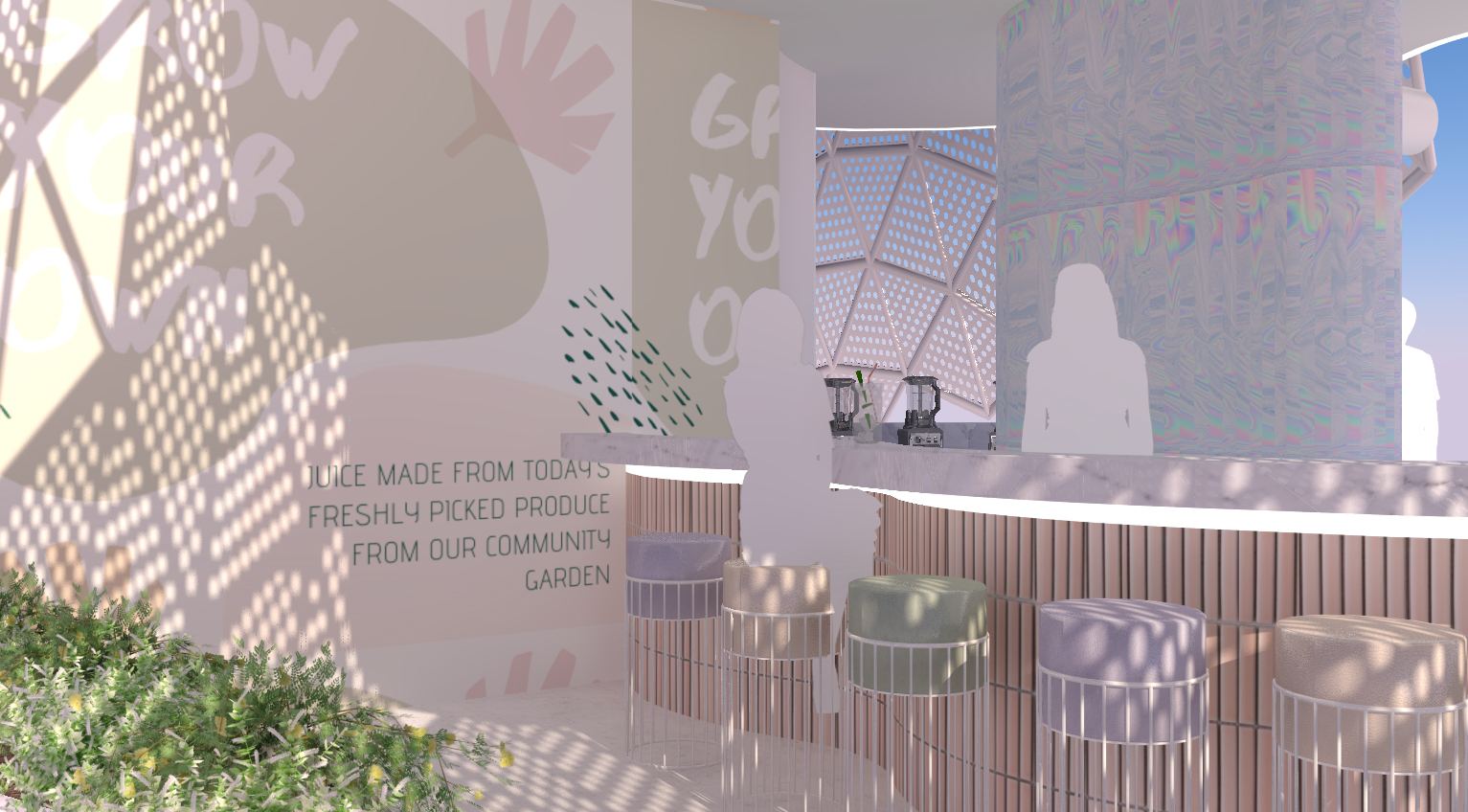 Colour concept render by student Chelsea Ernst, Dulux Colour Awards 2020 finalist