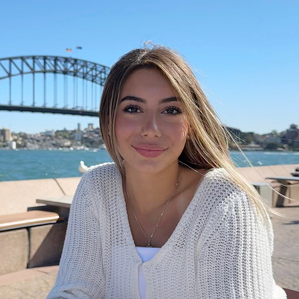 Gabby Diaz, international interior design student, by Sydney Harbour