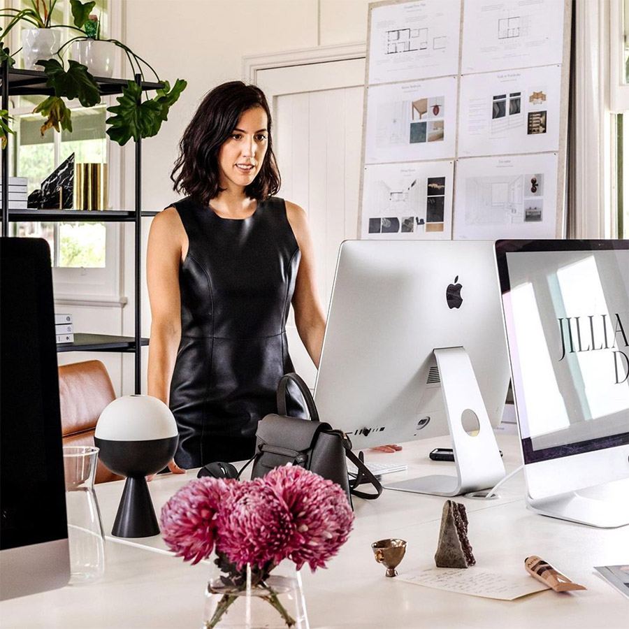 Sydney Design School graduate Jillian Dinkel in her design studio